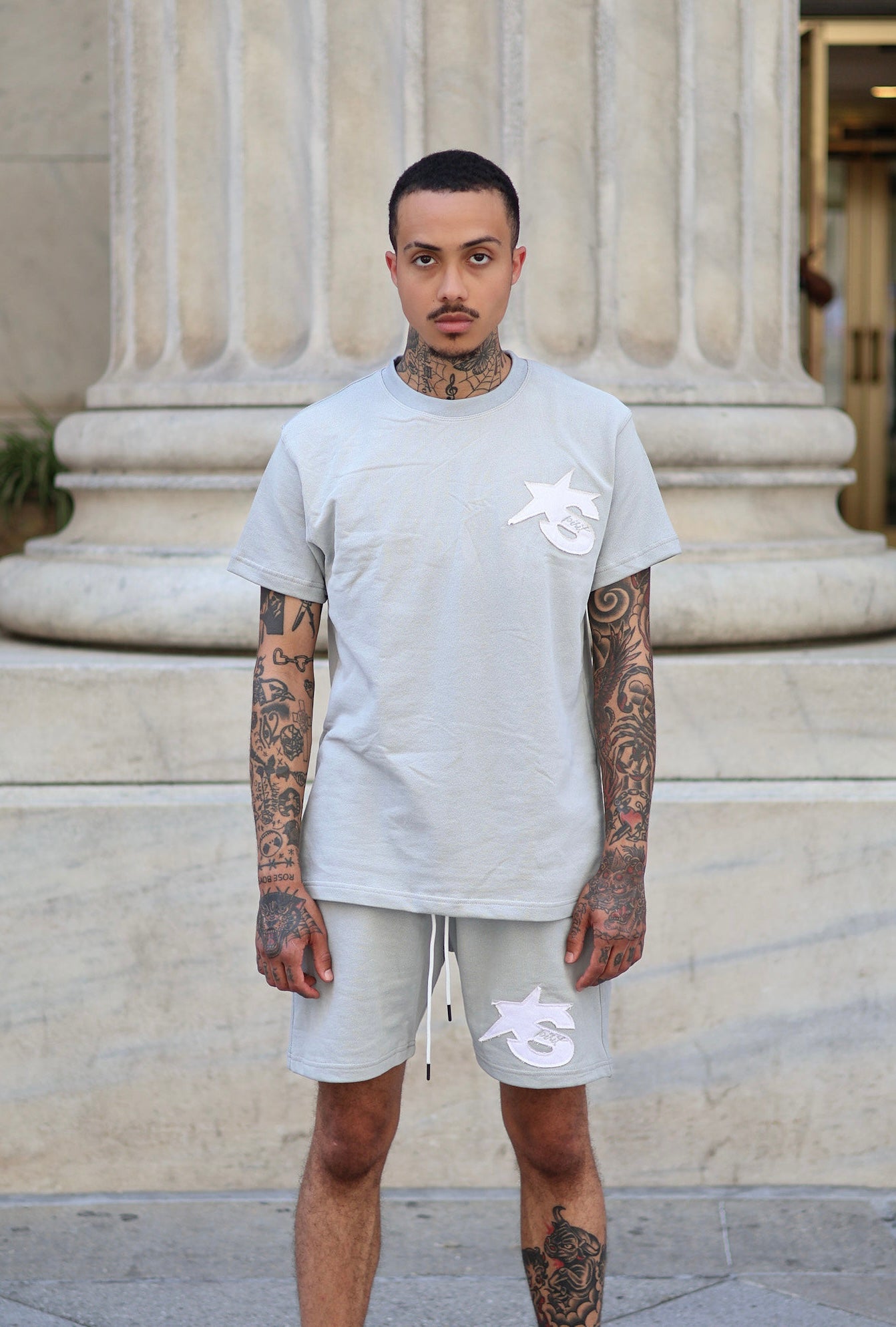 Distressed Logo Shorts